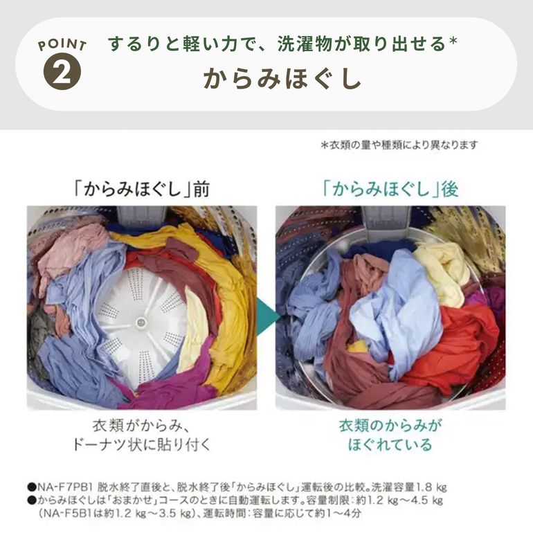 Panasonic（パナソニック）全自動洗濯機 【洗濯5kg】槽清潔機能搭載 