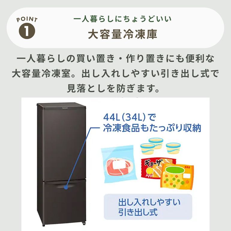 Panasonic（パナソニック）168L 2ドア 冷凍・冷蔵庫 168L Panasonic