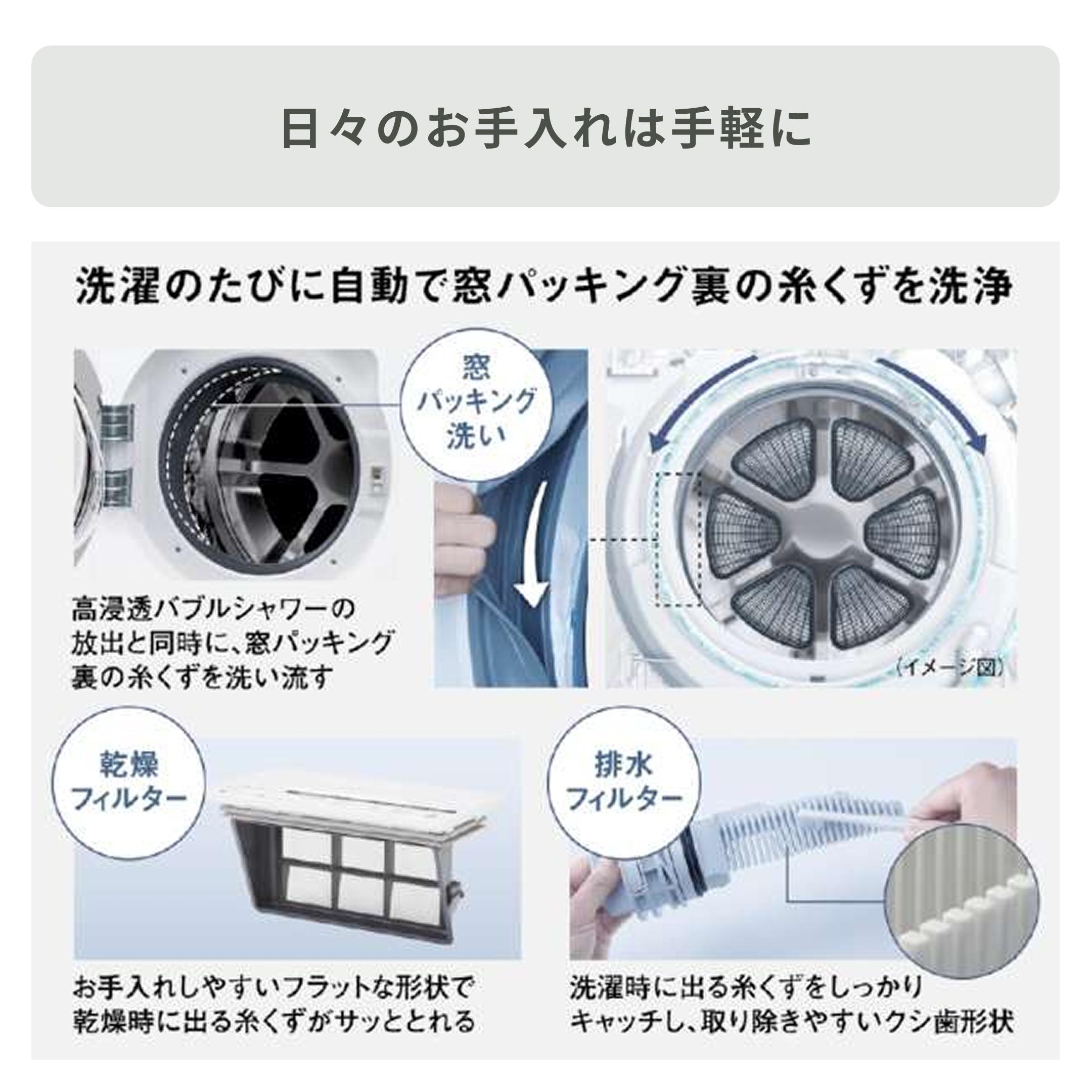 Panasonic ななめドラム洗濯乾燥機 【洗濯12kg/乾燥6kg】ヒートポンプ