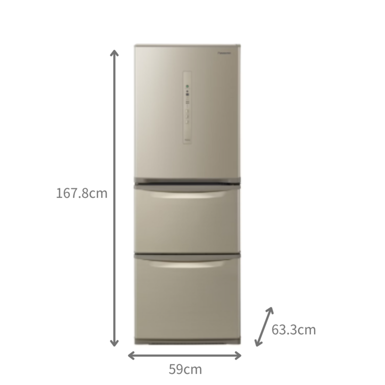 【美品】Panasonic 冷蔵庫 335L 2024年製　T Amazon | パナソニック 冷蔵庫 幅59cm 335L 右開き NR-C344GC-T ダーク