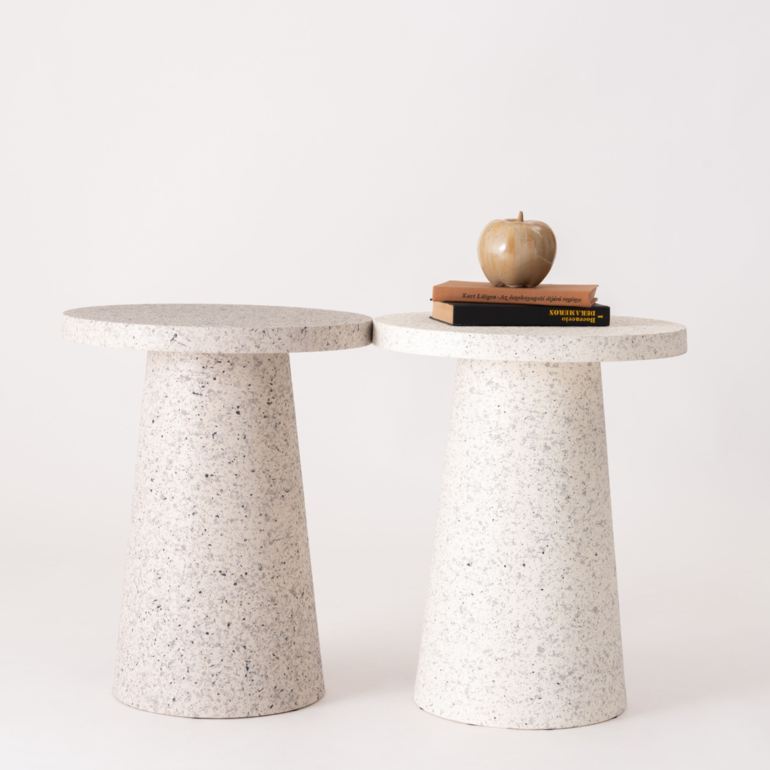 テラゾーライク サイドテーブル コーン 幅40×奥行40×高さ50㎝ azumaya