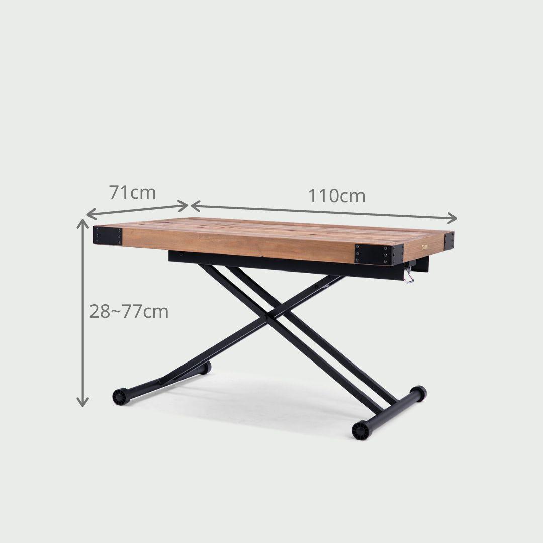 リフティングウッドテーブル プーリー リフティングテーブル W110×D71×H28cmのレンタル・サブスク