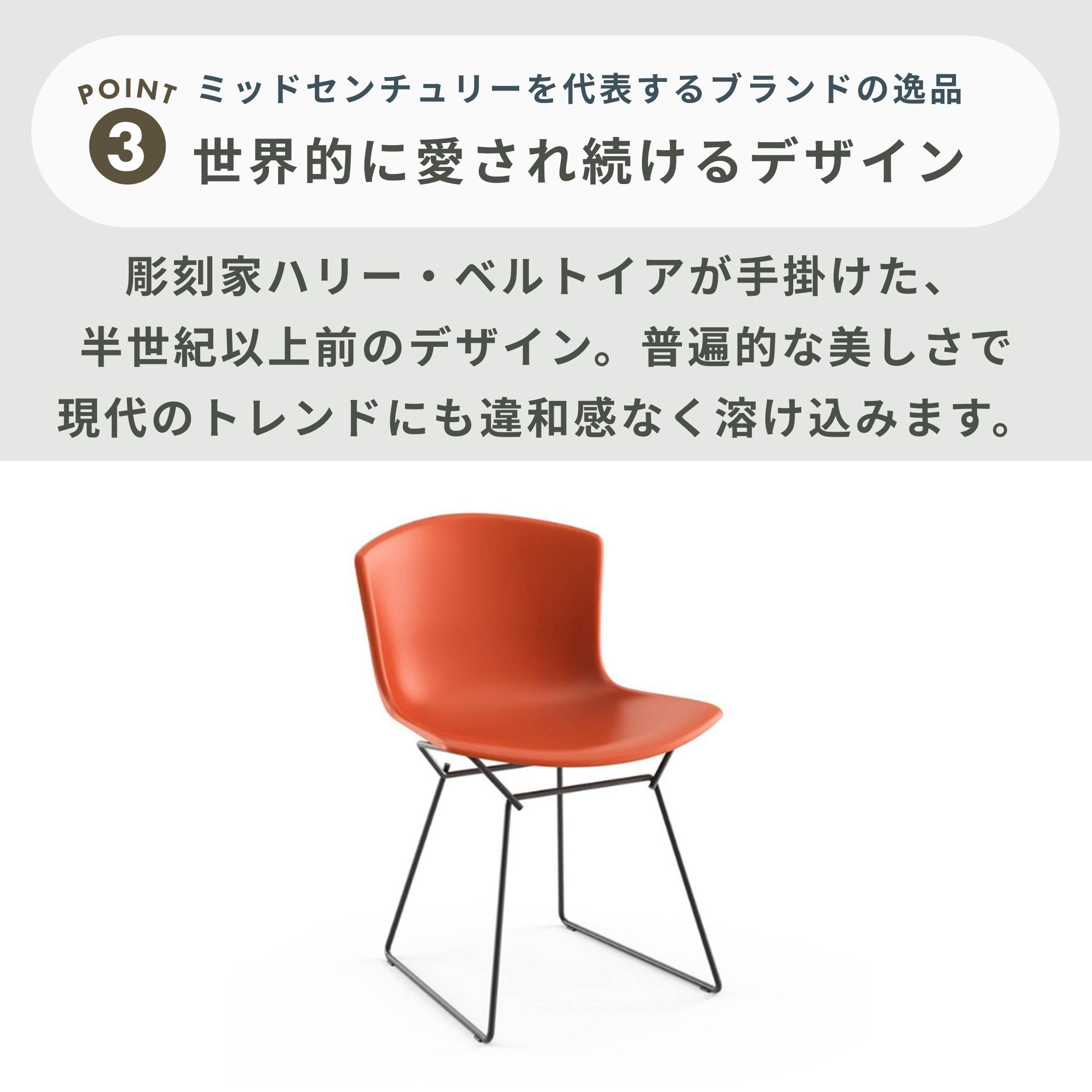 Knoll ベルトイア コレクション サイドチェア プラスチックシェル 幅