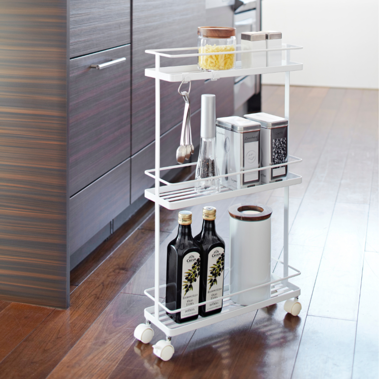 山崎実業 TOWER スリムキッチンワゴン 幅14×奥行38×高さ66㎝ YAMAZAKI