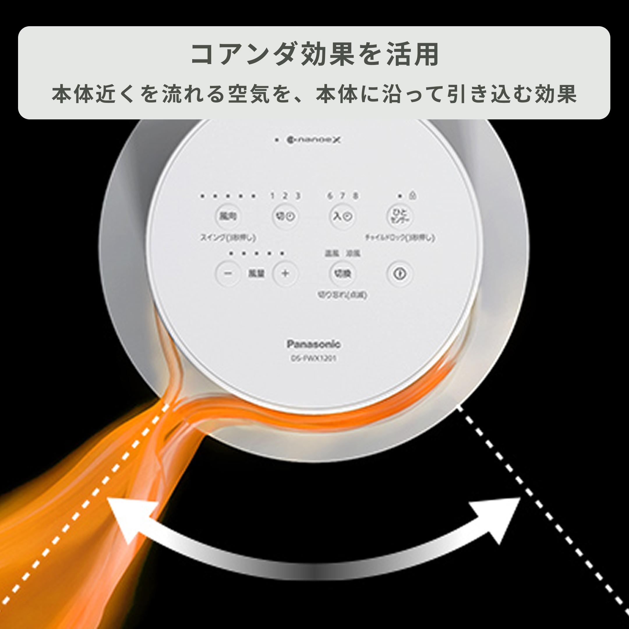 Panasonic ナノイーX搭載 夏冬兼用ファン Hot & Cool 直径16×高さ54.5