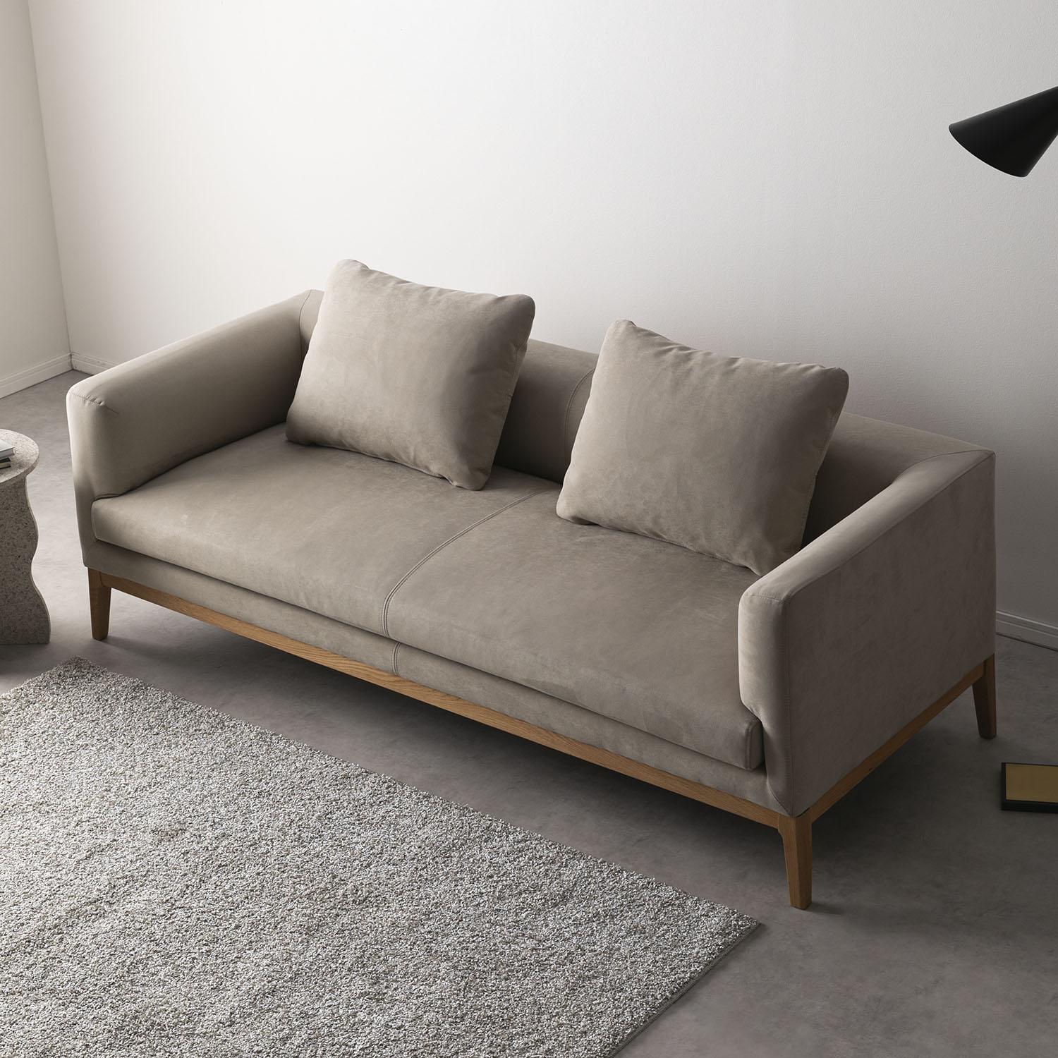高野木工 ソファ フラッチェ(3人掛けソファ+オットマン/足かけ付き) 廃番25％OFF】 FRACCE SOFA 3人掛け グレー オーク脚
