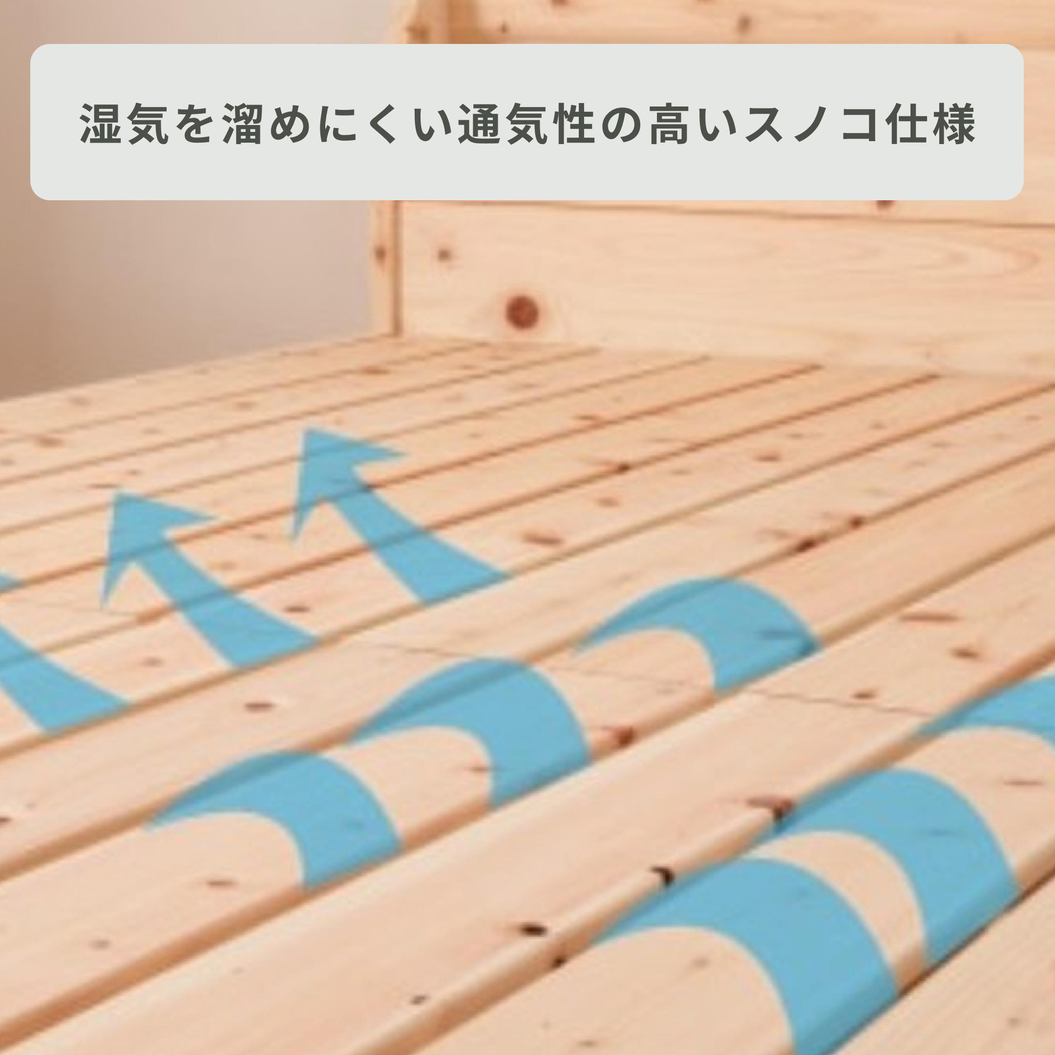 ヘッドボード付き HINOKI ベッドフレーム ダブルのレンタル・サブスク