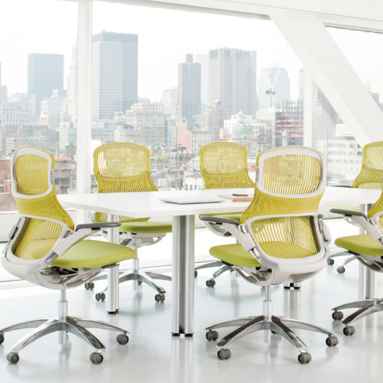 knoll ファブリックチェア　椅子 Knoll ジェネレーション 固定肘 樹脂脚 ファブリック(BASEFABRIC