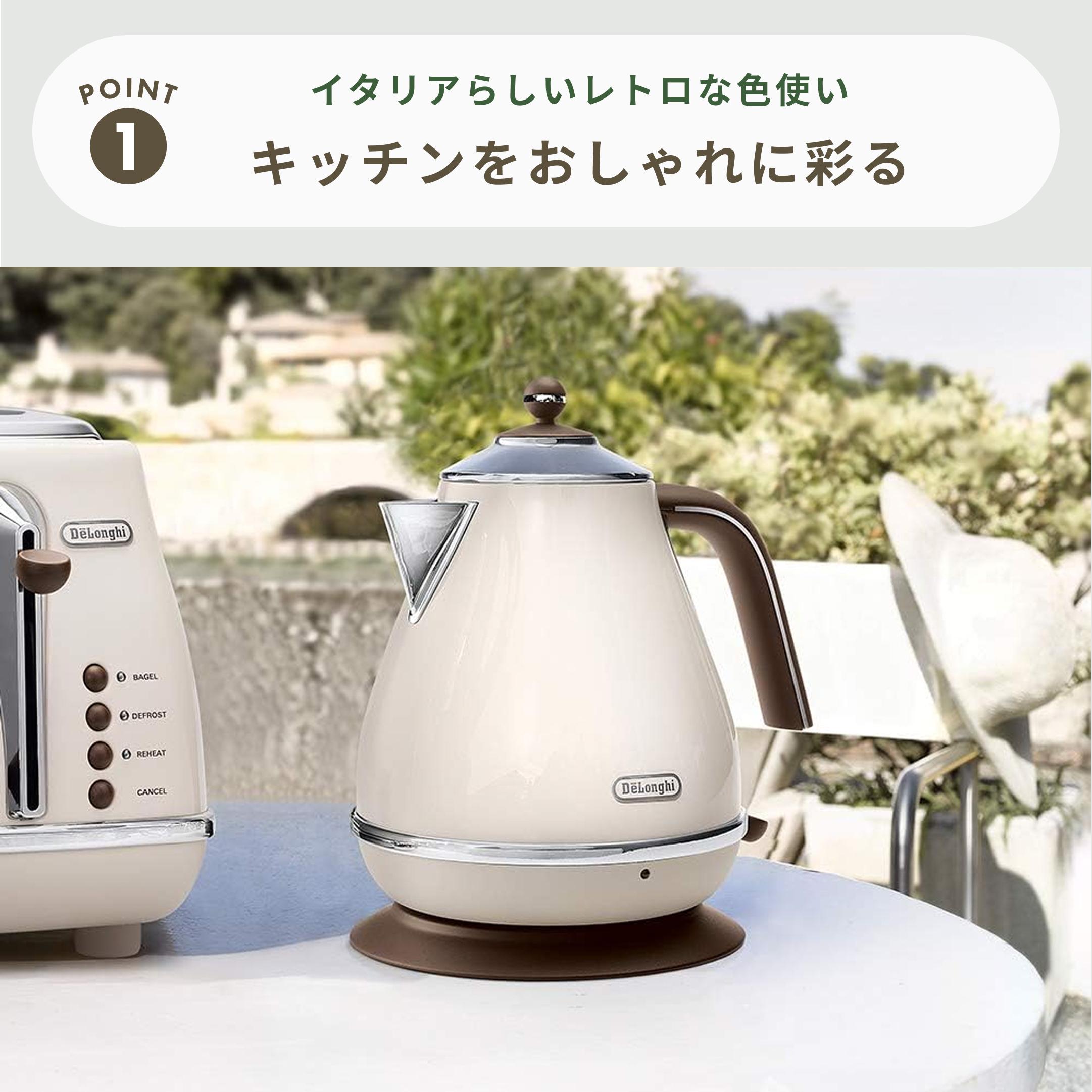 Delonghi 電気ケトル icona VINTAGE 1.0L DeLonghi / デロンギの