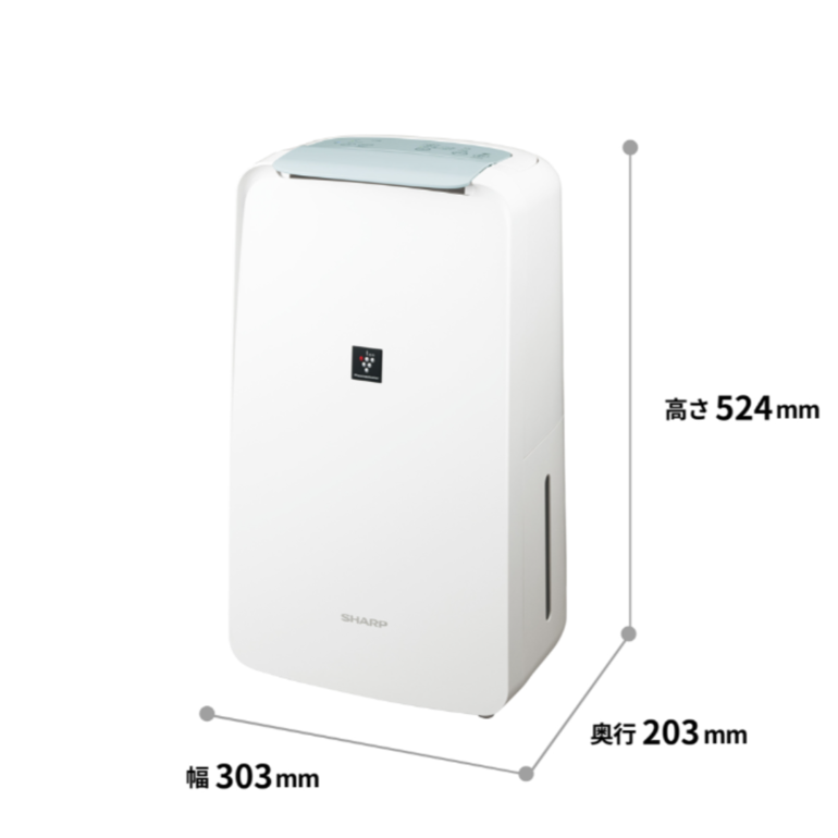 SHARP 除湿機 コンパクトホワイト SHARP プラズマクラスター コンパクト衣類乾燥除湿機 W30.3×奥行