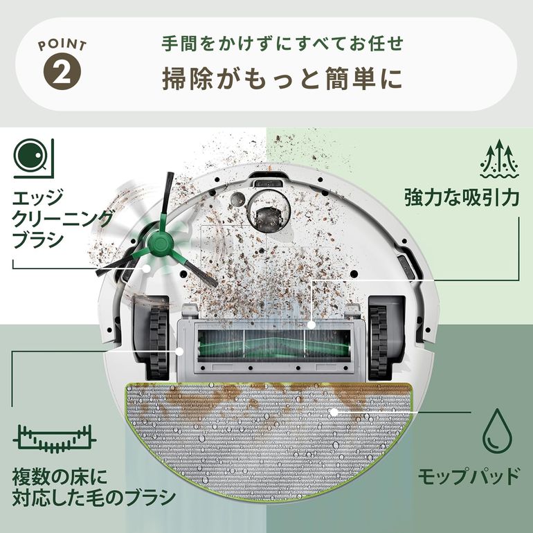 iRobot (アイロボット) ロボット掃除機 ルンバ 105 Combo 【水拭き対応