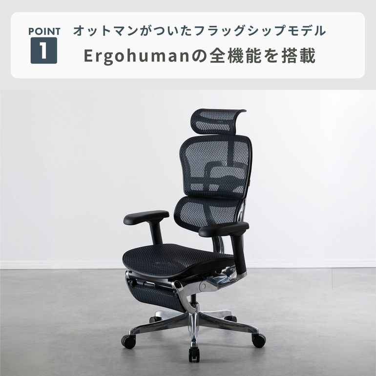 セール中Ergohuman PRO2 OTTOMAN デスクチェア Ergohuman Pro2 Ottoman 1脚 Ergohuman / エルゴヒューマン｜【公式