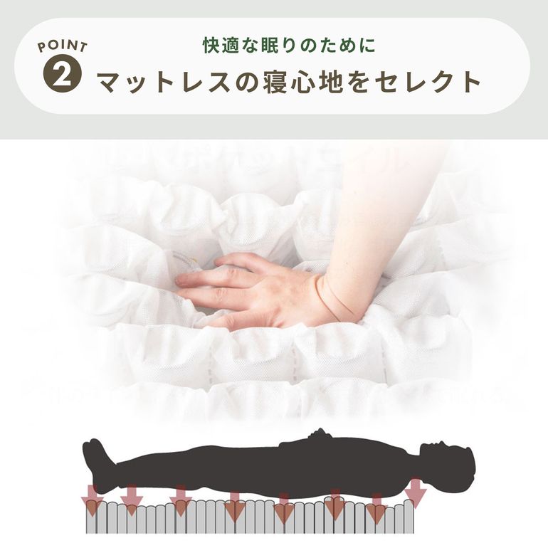 夜香 YACOH 脚付きマットレス セミダブル｜【公式】CLAS（クラス）家具 