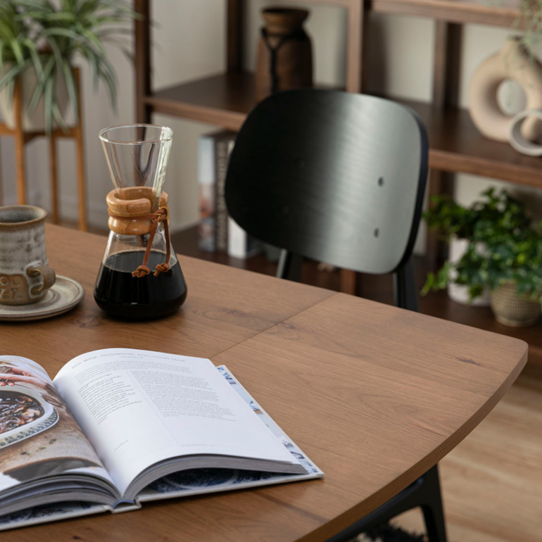 片面バタフライ ラモーン ダイニングテーブル 幅135×奥行73×高さ66.5