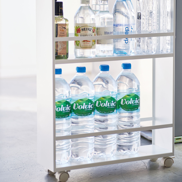 山崎実業 TOWER ハンドル付きスリムワゴン 幅13×奥行47.5×高さ