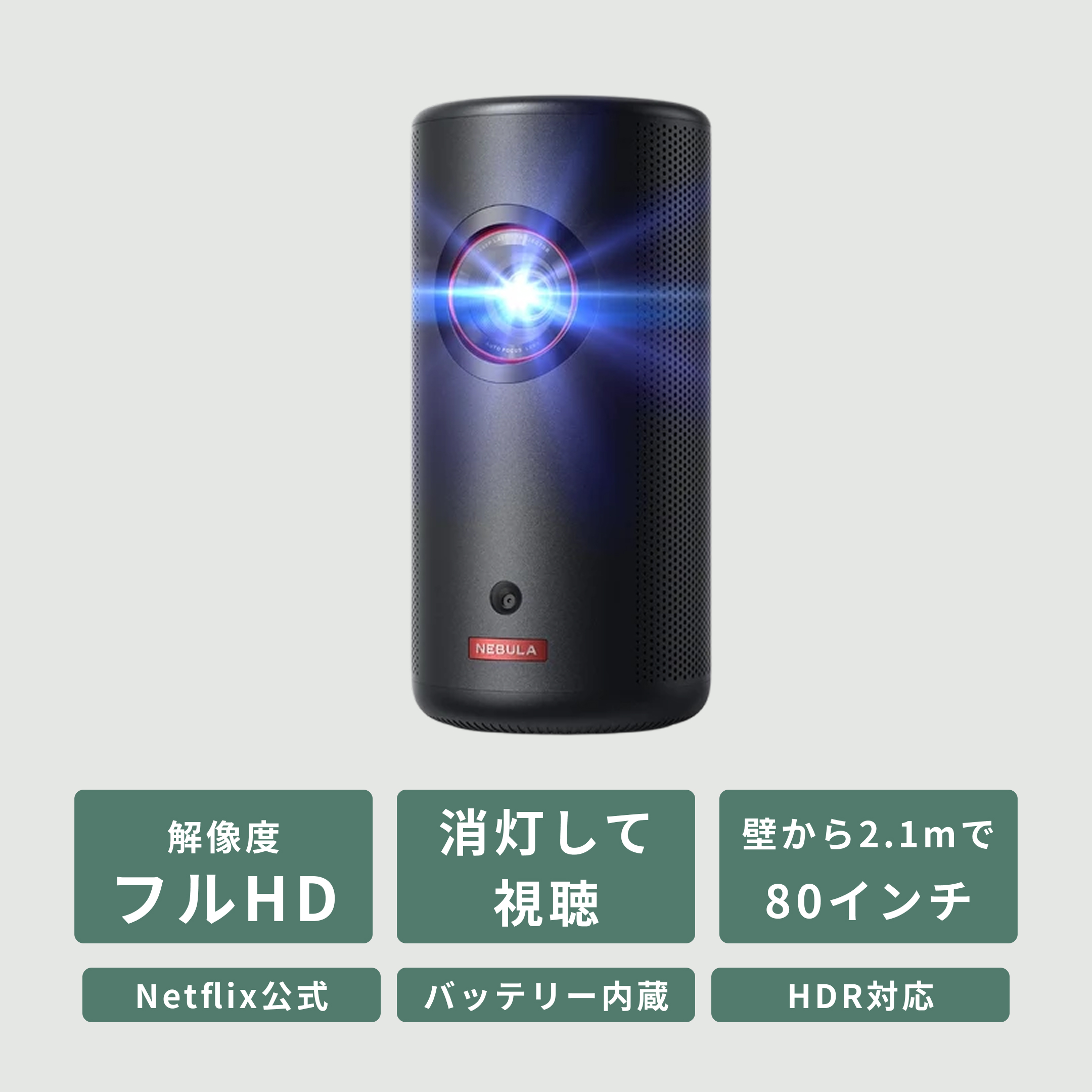 Nebula (ネビュラ) Capsule 3 Laser モバイルプロジェクター D2426N12