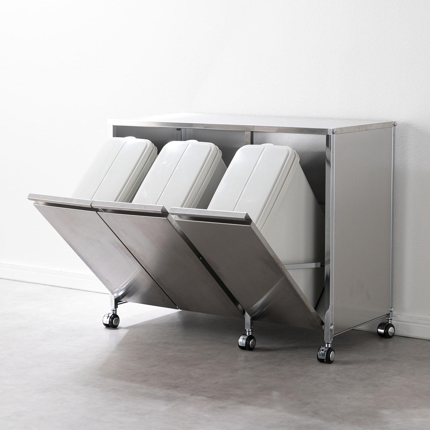 ステンレス ダストボックスワゴン 幅72.5×奥行35.5×高さ55cmのレンタル