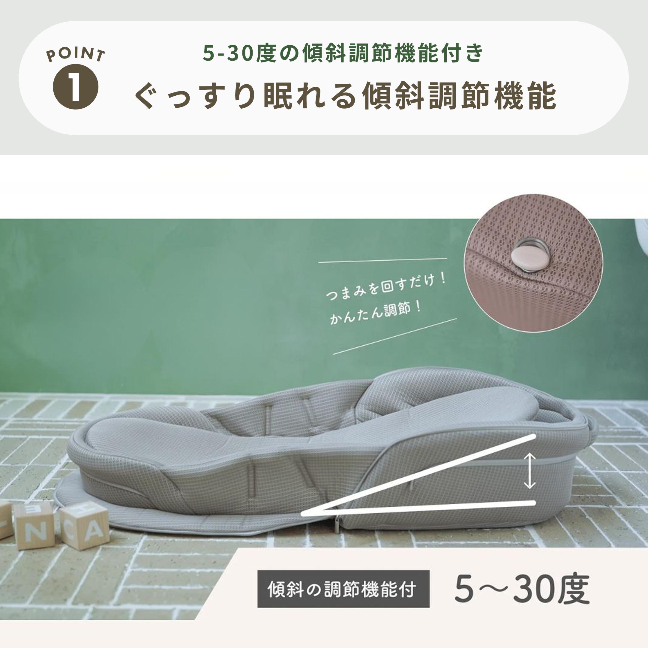 mamaism メッシュベビーベッド グレー neomamaism ベッドインベッド 幅47×奥行90×高さ18㎝のレンタル