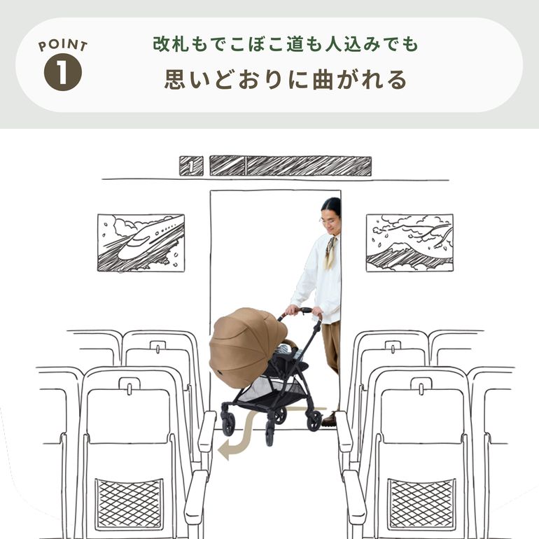 Pigeon 両対面式A型ベビーカー ランフィ RB5 幅52.5×奥行105×高さ103 
