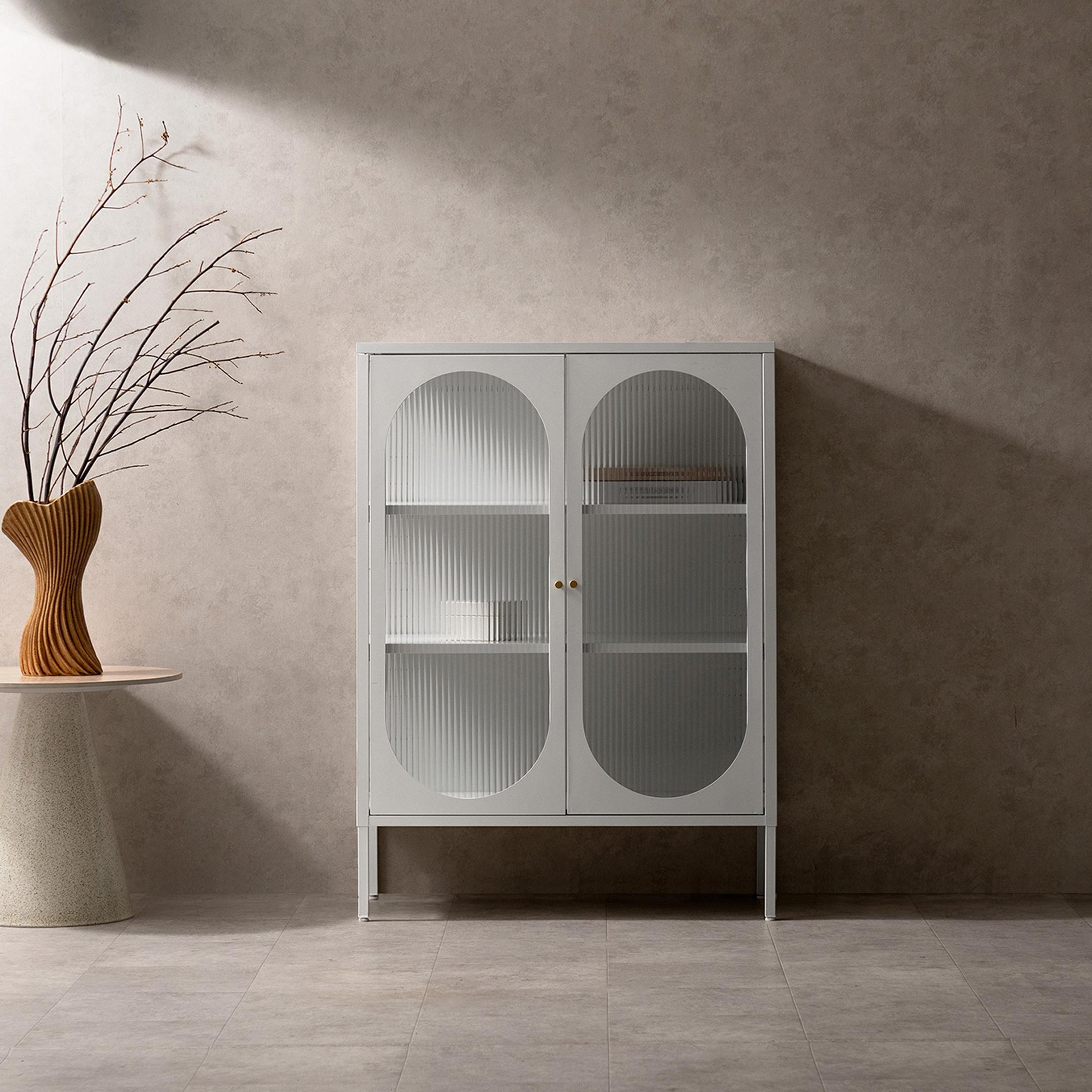 ガラスキャビネット Muun（ムーン） W80×D35×H110cmのレンタル