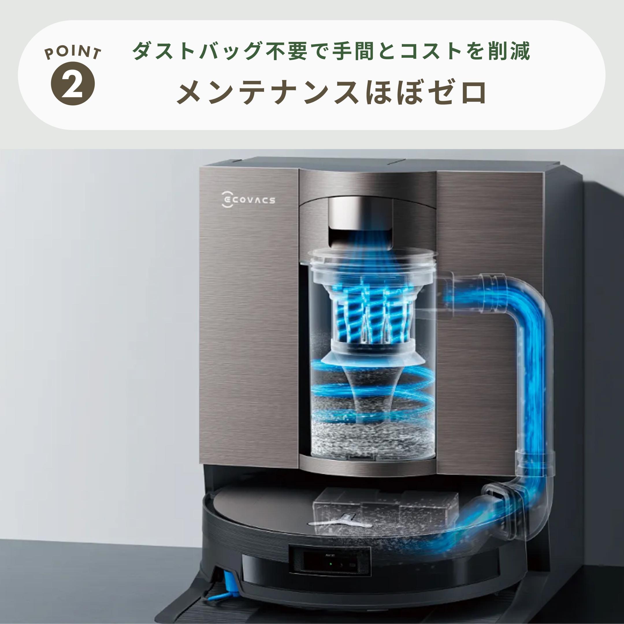 ECOVACKS ロボット掃除機 DEEBOT X11 Omni Cyclone 幅35.1×奥行35.3×高