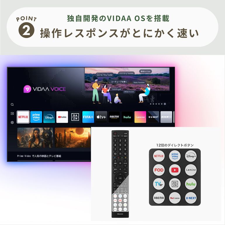Hisense / ハイセンス 4K液晶テレビ C55Rシリーズ 50V型 hisense