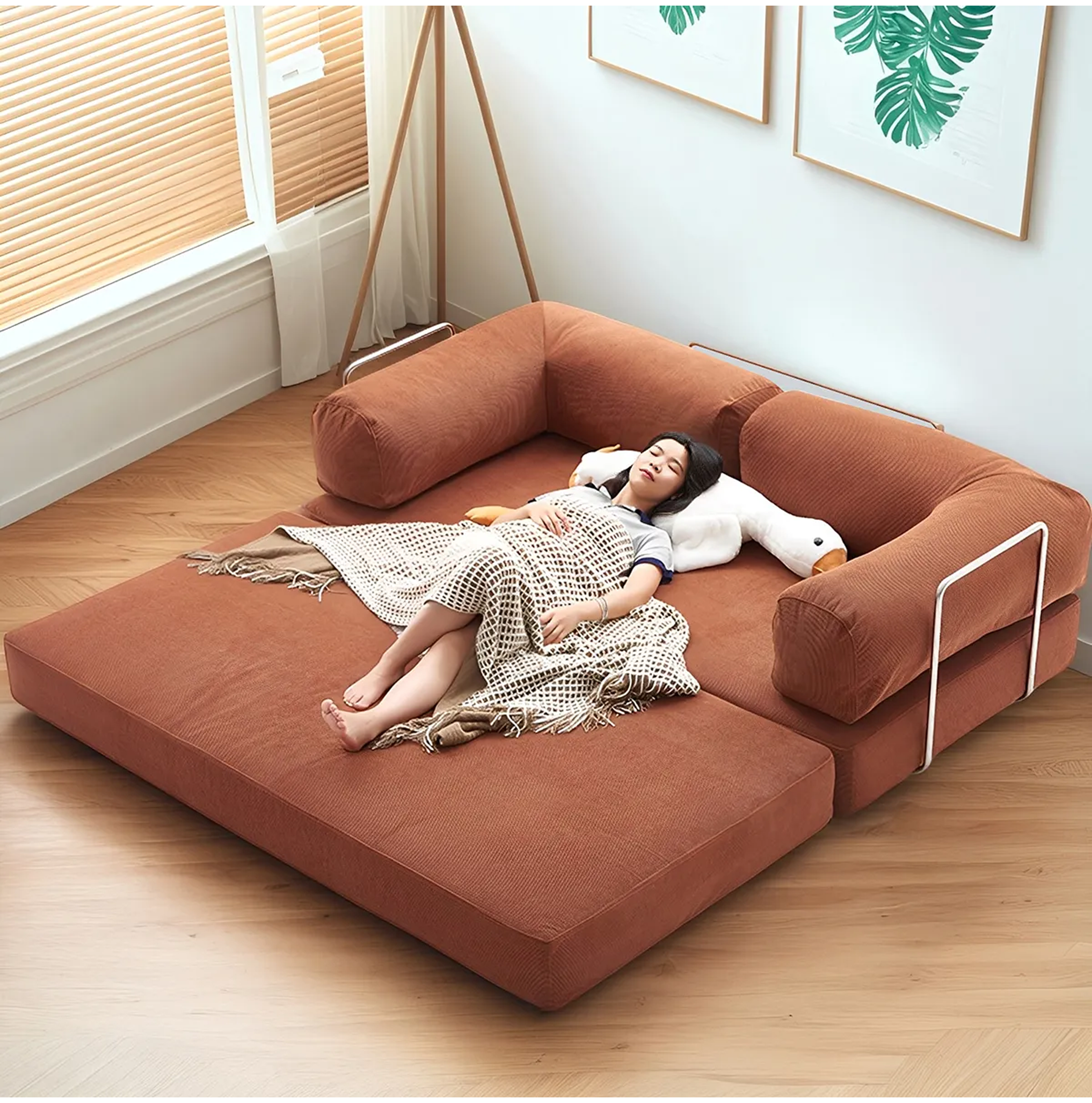 CAGUUU レトロモダンソファベッド 幅200×奥行100×高さ70cm caguuu