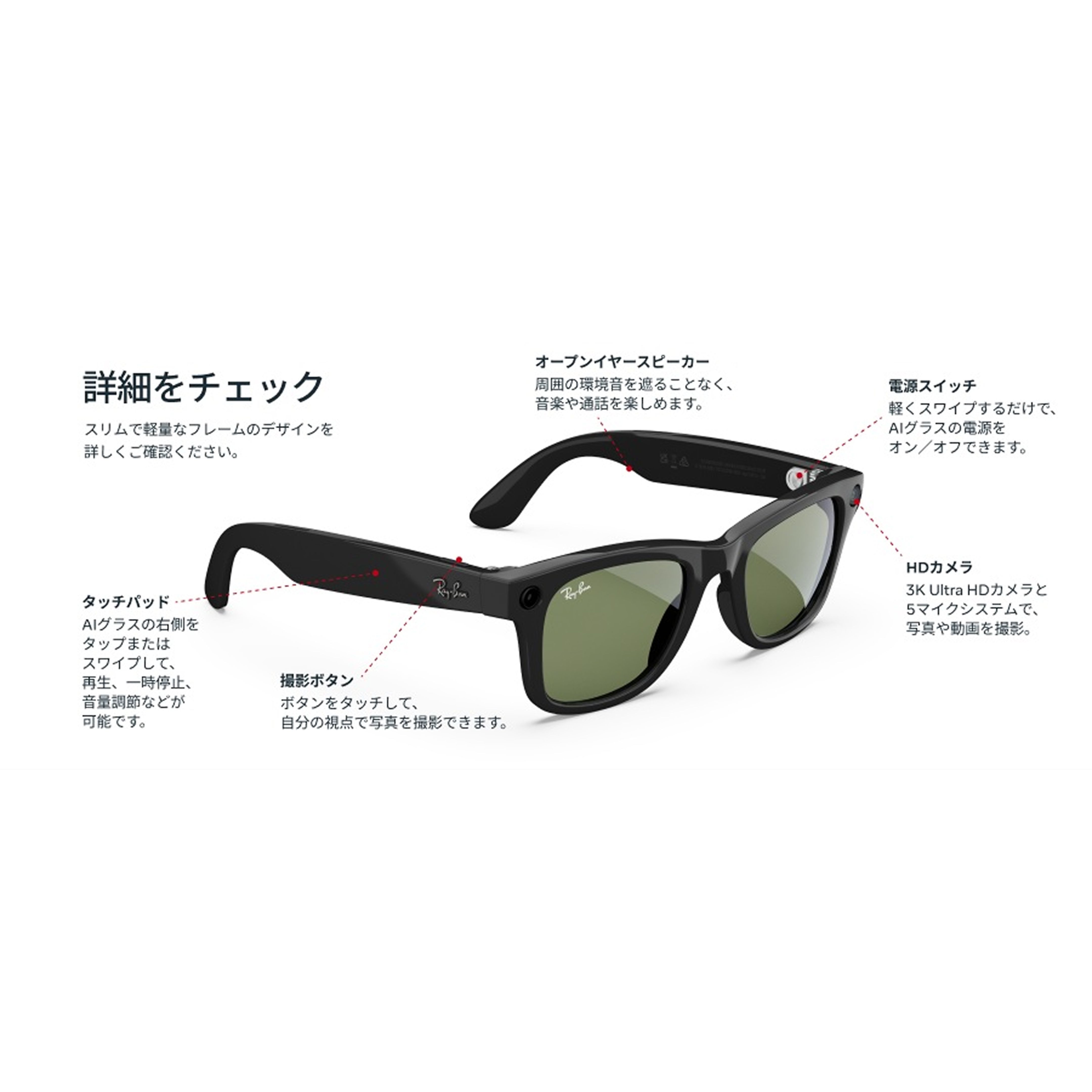 Ray-Ban Meta Wayfarer（Gen 2） L(ラージ）｜【公式】CLAS（クラス 