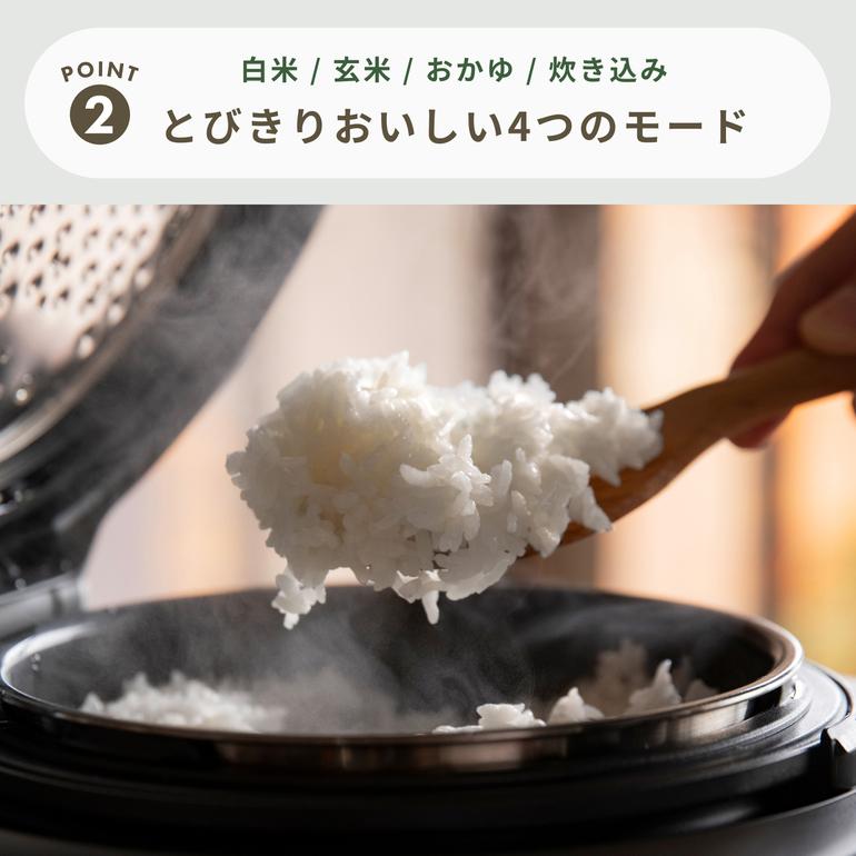 BALMUDA (バルミューダ) The Gohan 炊飯器 3合炊き ラウンドタイプ 