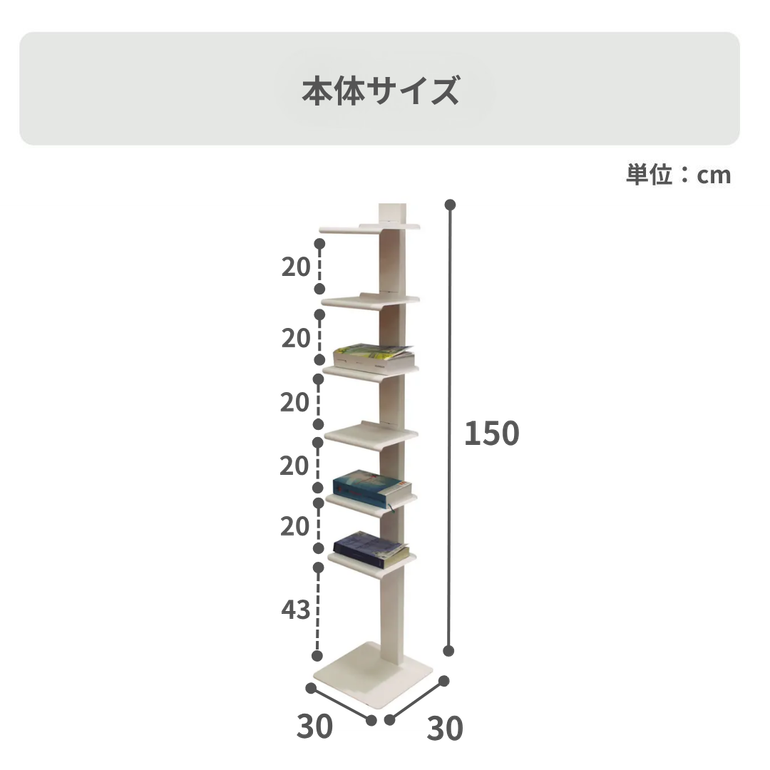 DOTTUS (ドッタス) ブックシェルフ 幅30×奥行30×高さ150cm｜【公式