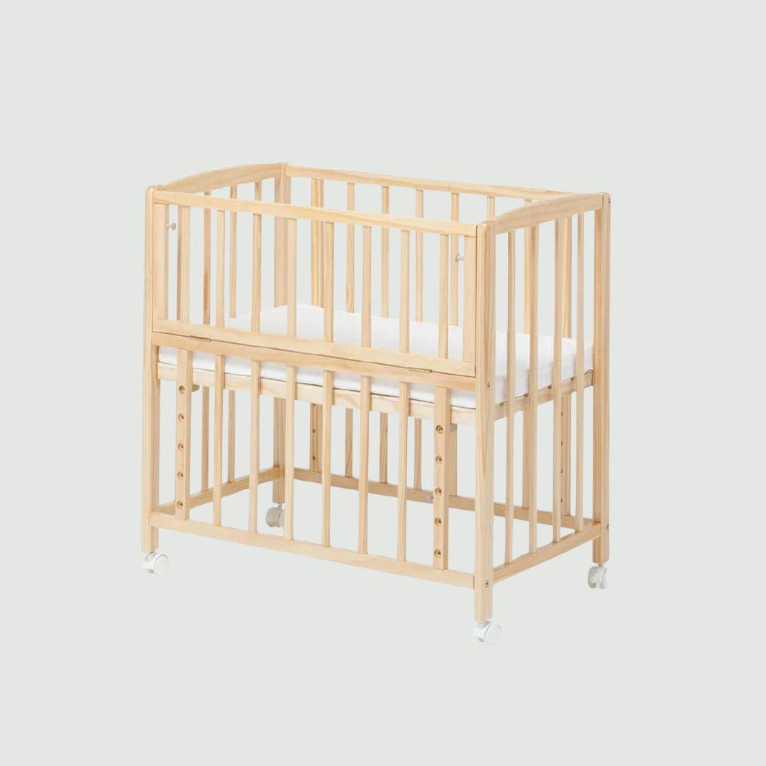 yamatoya ベビーベッド リビングコット 専用マットレス付き 幅85