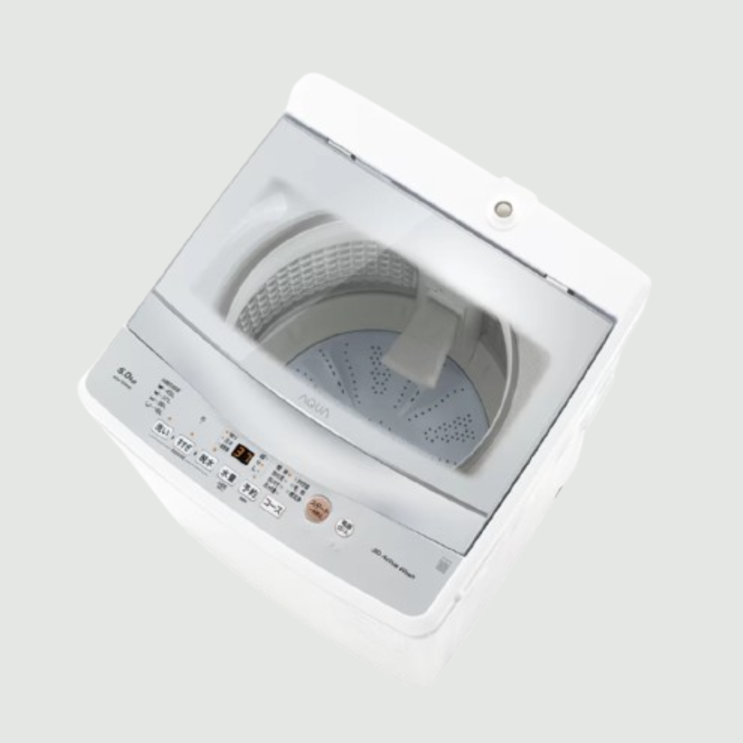 最終値下げAQUA 縦型洗濯機 5kg クリアガラス天板　2025年度製造 AQUA（アクア）全自動洗濯機 5kg クリアガラストップモデル 最新モデル