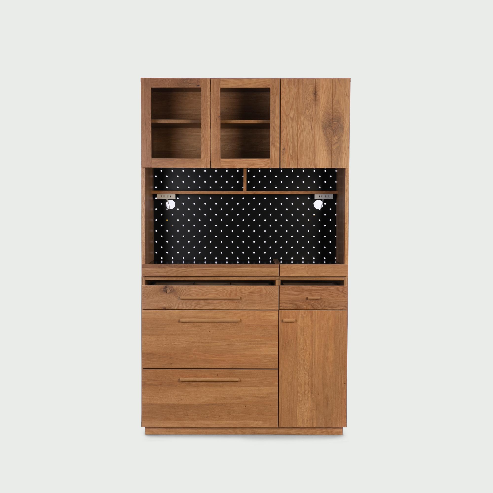 93790☆tohma ハウタ キッチンボード オーク スライド棚 オープン