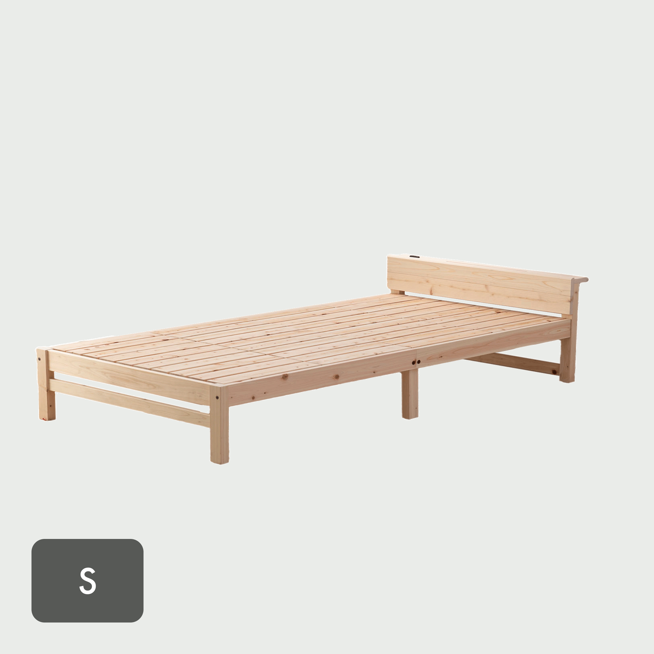 Hinoki ベッドフレーム シングルショート 184x104cm 国産ひのき HINOKI ベッドフレーム シングル ヘッド付き｜【公式】CLAS（クラス